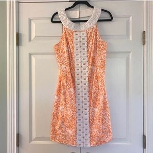 Lilly Pulitzer Orange & White Shift Dress Size 10